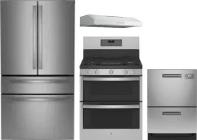 4 Piece Package Includes Refrigerator, Range, Hood And Dishwasher